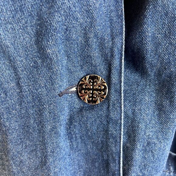 Alice Stuart Denim Blue Jean Jacket Chore Utility Vintage 100% Cotton Size Large - Picture 5 of 10